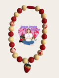 15” Beaded Strawberry Pet Necklace