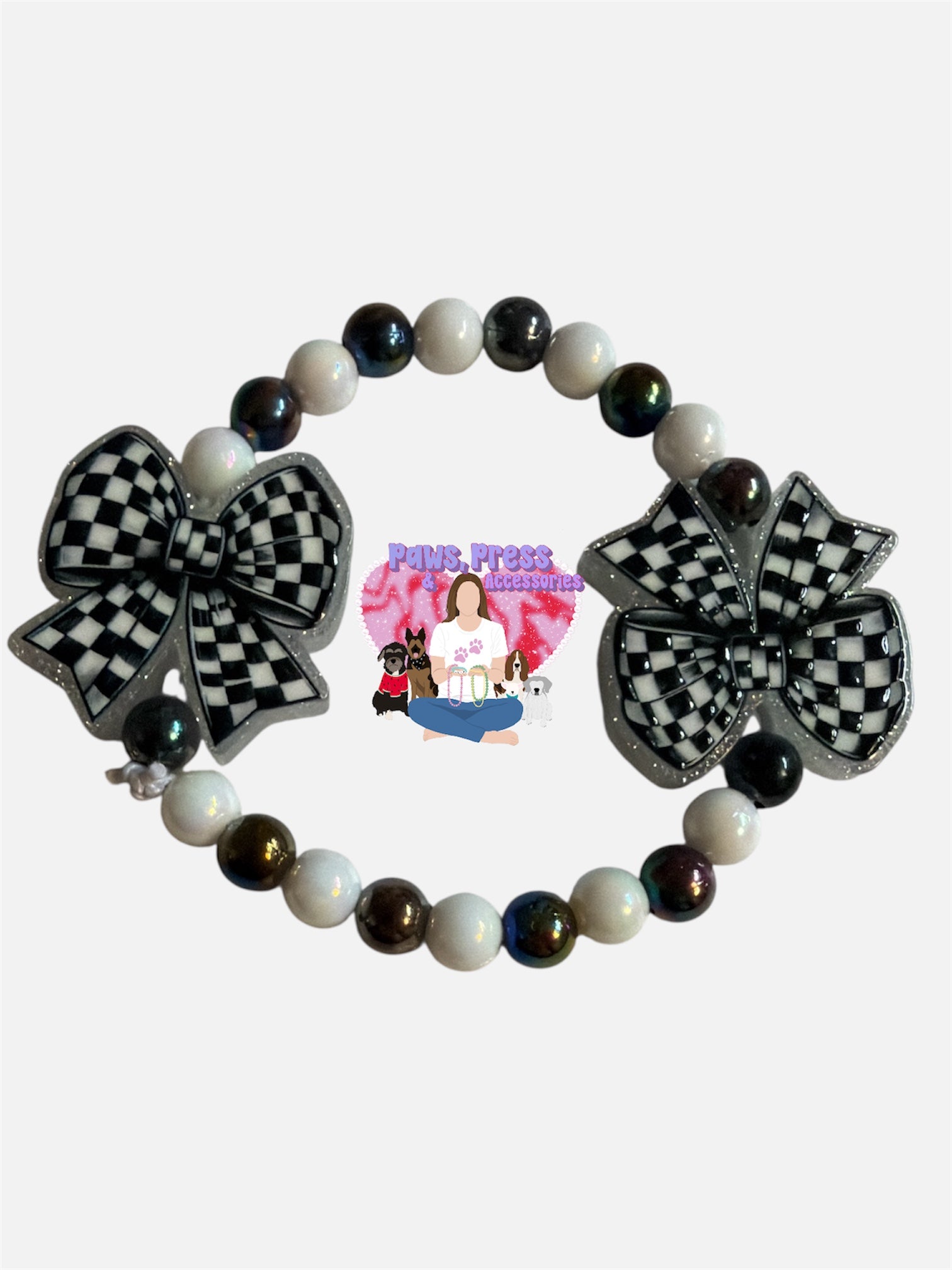 Checkered Bow Bracelet (Adult)